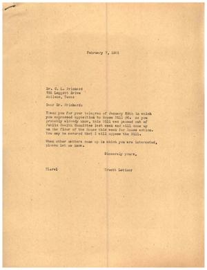 [Letter From Truett Latimer to C. L. Prichard, February 7, 1955] hsul_1-08-05-061