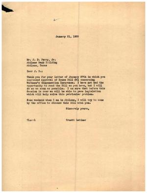 [Letter from Truett Latimer to J. D. Perry, Jr., January 31, 1955]