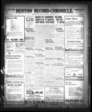 Primary view of object titled 'Denton Record-Chronicle. (Denton, Tex.), Vol. 17, No. 109, Ed. 1 Monday, December 18, 1916'.