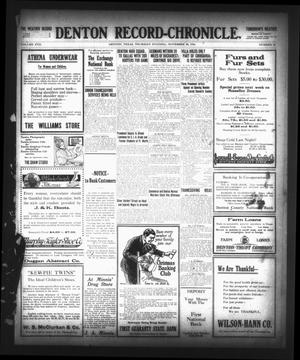 Primary view of object titled 'Denton Record-Chronicle. (Denton, Tex.), Vol. 17, No. 94, Ed. 1 Thursday, November 30, 1916'.