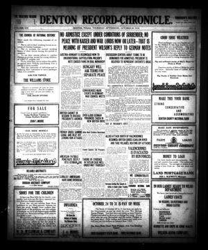 Denton Record-Chronicle. (Denton, Tex.), Vol. 19, No. 62, Ed. 1 Thursday, October 24, 1918