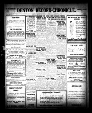 Denton Record-Chronicle. (Denton, Tex.), Vol. 19, No. 13, Ed. 1 Wednesday, August 28, 1918