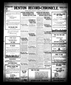 Primary view of object titled 'Denton Record-Chronicle. (Denton, Tex.), Vol. 19, No. 67, Ed. 1 Wednesday, October 30, 1918'.