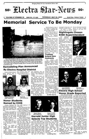 Electra Star-News (Electra, Tex.), Vol. 97, No. 39, Ed. 1 Thursday, May 22, 2003