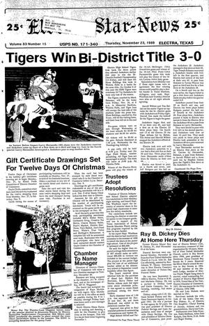 Electra Star-News (Electra, Tex.), Vol. 83, No. 15, Ed. 1 Thursday, November 23, 1989