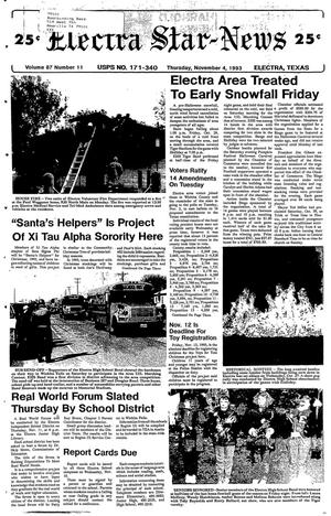 Electra Star-News (Electra, Tex.), Vol. 87, No. 11, Ed. 1 Thursday, November 4, 1993