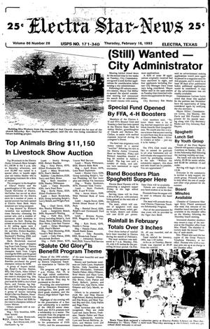 Electra Star-News (Electra, Tex.), Vol. 86, No. 26, Ed. 1 Thursday, February 18, 1993