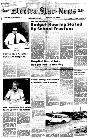 Electra Star-News (Electra, Tex.), Vol. 81, No. 1, Ed. 1 Thursday, August 20, 1987