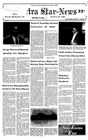 Electra Star-News (Electra, Tex.), Vol. 80, No. 23, Ed. 1 Thursday, January 22, 1987