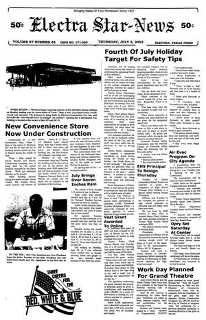 Electra Star-News (Electra, Tex.), Vol. 97, No. 45, Ed. 1 Thursday, July 3, 2003