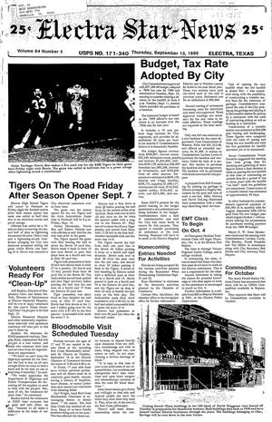 Electra Star-News (Electra, Tex.), Vol. 84, No. 5, Ed. 1 Thursday, September 13, 1990
