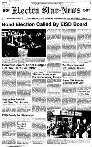Electra Star-News (Electra, Tex.), Vol. 91, No. 6, Ed. 1 Thursday, September 25, 1997