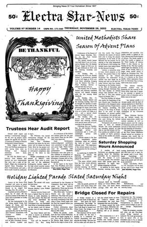 Electra Star-News (Electra, Tex.), Vol. 97, No. 14, Ed. 1 Thursday, November 28, 2002