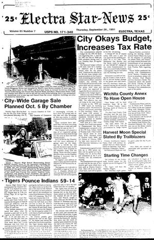 Electra Star-News (Electra, Tex.), Vol. 85, No. 7, Ed. 1 Thursday, September 26, 1991