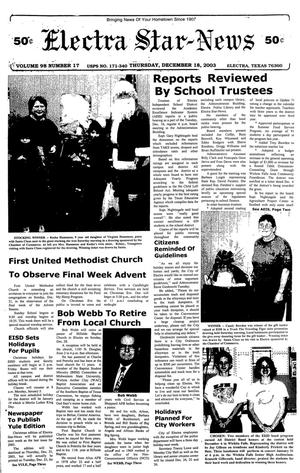 Electra Star-News (Electra, Tex.), Vol. 98, No. 17, Ed. 1 Thursday, December 18, 2003