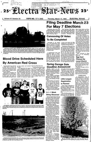 Electra Star-News (Electra, Tex.), Vol. 87, No. 29, Ed. 1 Thursday, March 17, 1994