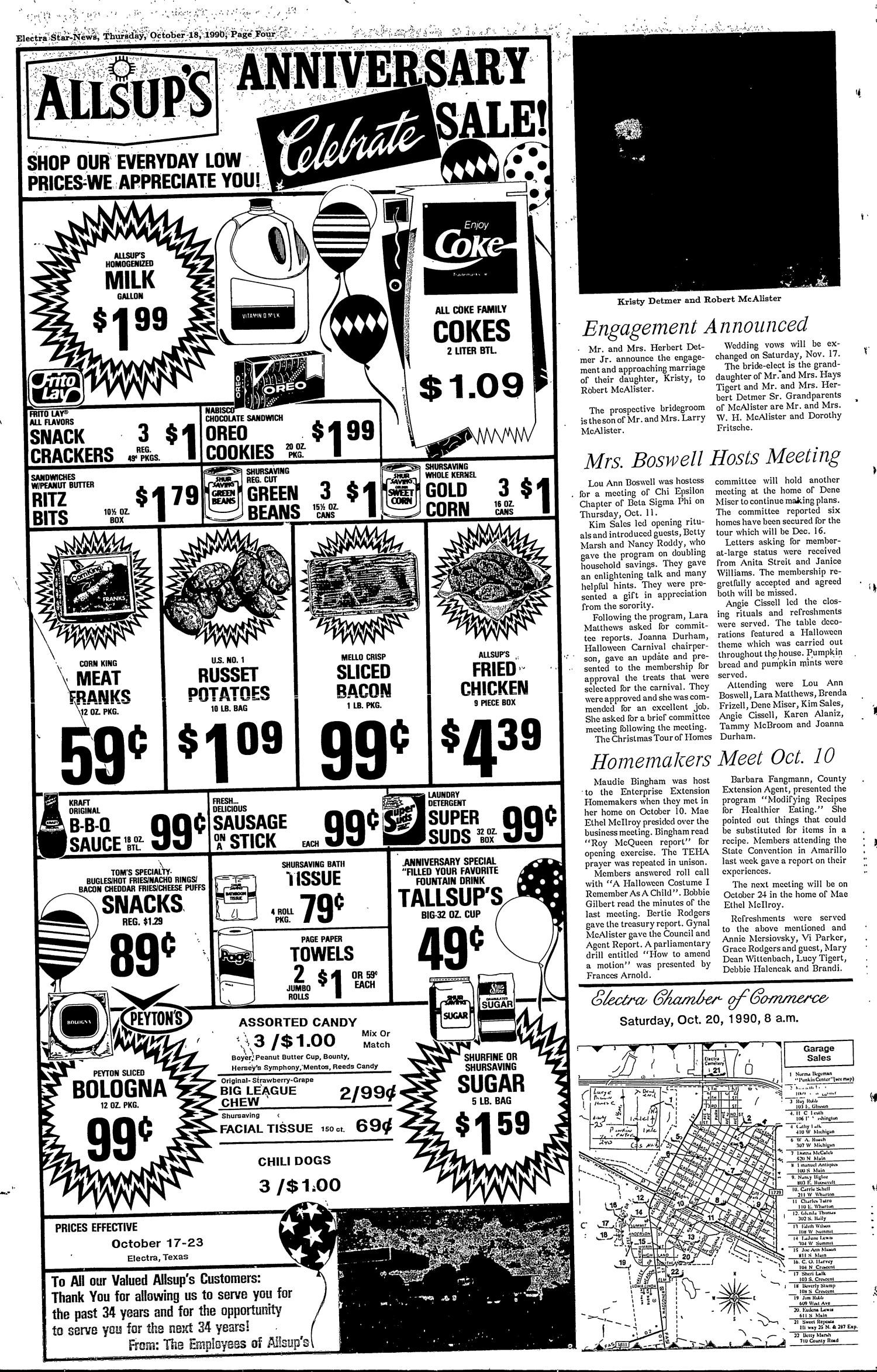 Electra Star-News (Electra, Tex.), Vol. 84, No. 10, Ed. 1 Thursday, October 18, 1990
                                                
                                                    [Sequence #]: 4 of 14
                                                
