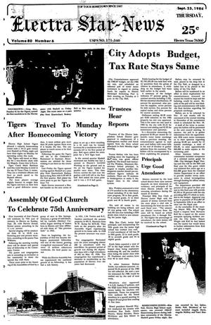 Electra Star-News (Electra, Tex.), Vol. 80, No. 6, Ed. 1 Thursday, September 25, 1986