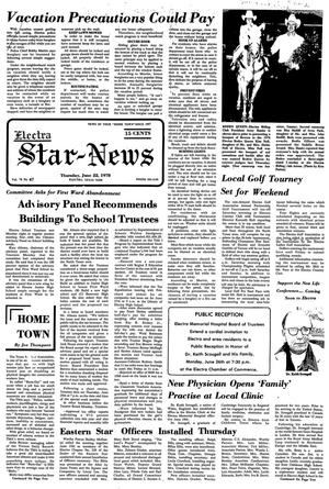 Electra Star-News (Electra, Tex.), Vol. 70, No. 47, Ed. 1 Thursday, June 22, 1978