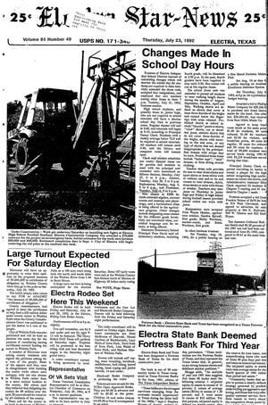 Electra Star-News (Electra, Tex.), Vol. 85, No. 49, Ed. 1 Thursday, July 23, 1992