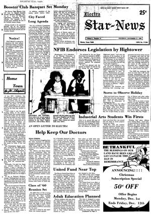 Electra Star-News (Electra, Tex.), Vol. 74, No. 16, Ed. 1 Thursday, November 27, 1980