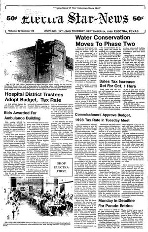 Electra Star-News (Electra, Tex.), Vol. 92, No. 6, Ed. 1 Thursday, September 24, 1998