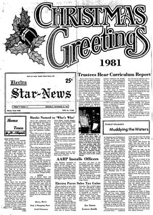 Electra Star-News (Electra, Tex.), Vol. 75, No. 20, Ed. 1 Thursday, December 24, 1981