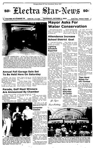 Electra Star-News (Electra, Tex.), Vol. 98, No. 6, Ed. 1 Thursday, October 2, 2003