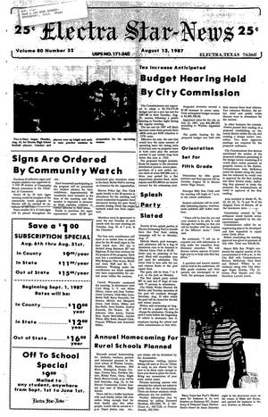 Electra Star-News (Electra, Tex.), Vol. 80, No. 52, Ed. 1 Thursday, August 13, 1987