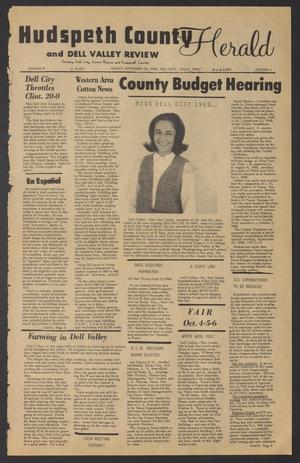 Primary view of object titled 'Hudspeth County Herald and Dell Valley Review (Dell City, Tex.), Vol. 13, No. 3, Ed. 1 Friday, September 20, 1968'.