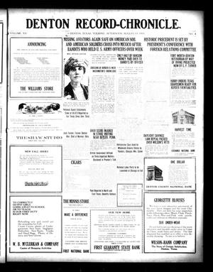 Denton Record-Chronicle. (Denton, Tex.), Vol. 20, No. 4, Ed. 1 Tuesday, August 19, 1919