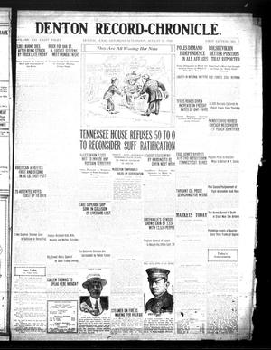 Denton Record-Chronicle. (Denton, Tex.), Vol. 21, No. 7, Ed. 1 Saturday, August 21, 1920