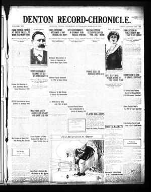 Denton Record-Chronicle. (Denton, Tex.), Vol. 20, No. 186, Ed. 1 Thursday, March 18, 1920