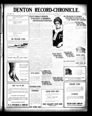 Denton Record-Chronicle. (Denton, Tex.), Vol. 20, No. 23, Ed. 1 Wednesday, September 10, 1919