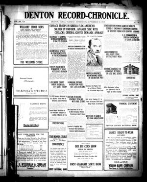 Denton Record-Chronicle. (Denton, Tex.), Vol. 20, No. 40, Ed. 1 Tuesday, September 30, 1919