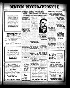 Denton Record-Chronicle. (Denton, Tex.), Vol. 19, No. 296, Ed. 1 Thursday, July 24, 1919
