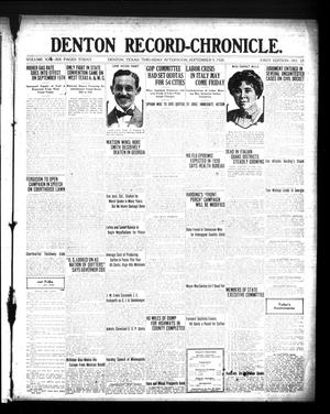 Denton Record-Chronicle. (Denton, Tex.), Vol. 21, No. 23, Ed. 1 Thursday, September 9, 1920