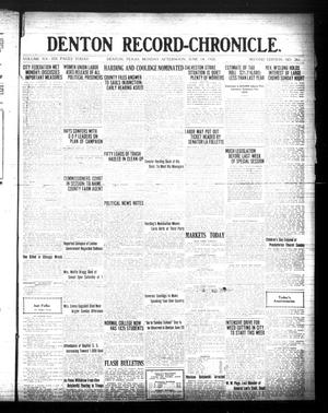 Denton Record-Chronicle. (Denton, Tex.), Vol. 20, No. 261, Ed. 1 Monday, June 14, 1920