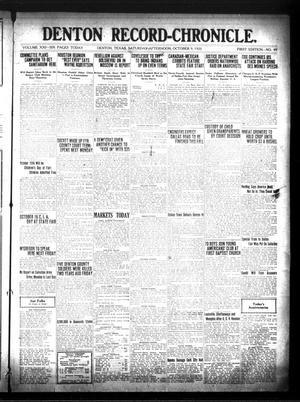 Denton Record-Chronicle. (Denton, Tex.), Vol. 21, No. 49, Ed. 1 Saturday, October 9, 1920