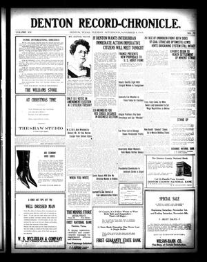 Denton Record-Chronicle. (Denton, Tex.), Vol. 20, No. 70, Ed. 1 Tuesday, November 4, 1919