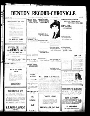 Primary view of object titled 'Denton Record-Chronicle. (Denton, Tex.), Vol. 20, No. 110, Ed. 1 Saturday, December 20, 1919'.