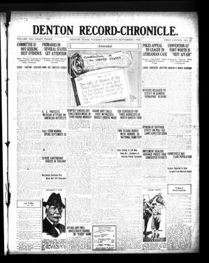 Denton Record-Chronicle. (Denton, Tex.), Vol. 21, No. 21, Ed. 1 Tuesday, September 7, 1920