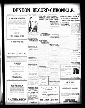 Denton Record-Chronicle. (Denton, Tex.), Vol. 20, No. 71, Ed. 1 Wednesday, November 5, 1919