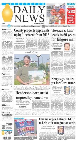 Primary view of object titled 'Henderson Daily News (Henderson, Tex.), Ed. 1 Sunday, July 27, 2014'.