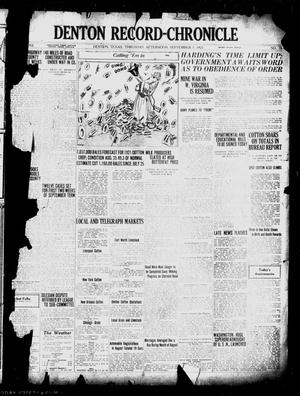 Denton Record-Chronicle (Denton, Tex.), Vol. 22, No. 16, Ed. 1 Thursday, September 1, 1921