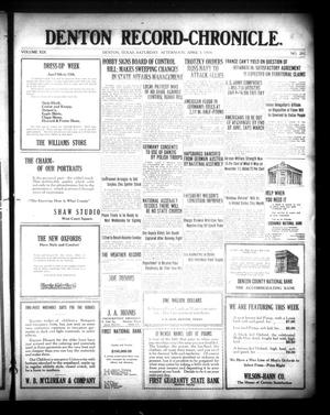 Denton Record-Chronicle. (Denton, Tex.), Vol. 19, No. 202, Ed. 1 Saturday, April 5, 1919