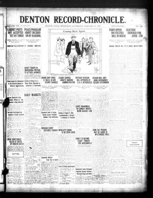 Denton Record-Chronicle. (Denton, Tex.), Vol. 21, No. 166, Ed. 1 Wednesday, February 23, 1921