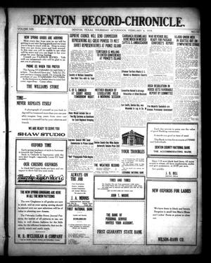 Denton Record-Chronicle. (Denton, Tex.), Vol. 19, No. 152, Ed. 1 Thursday, February 6, 1919