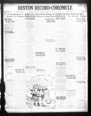 Primary view of object titled 'Denton Record-Chronicle (Denton, Tex.), Vol. 22, No. 215, Ed. 1 Saturday, April 21, 1923'.