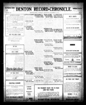 Denton Record-Chronicle. (Denton, Tex.), Vol. 19, No. 80, Ed. 1 Thursday, November 14, 1918